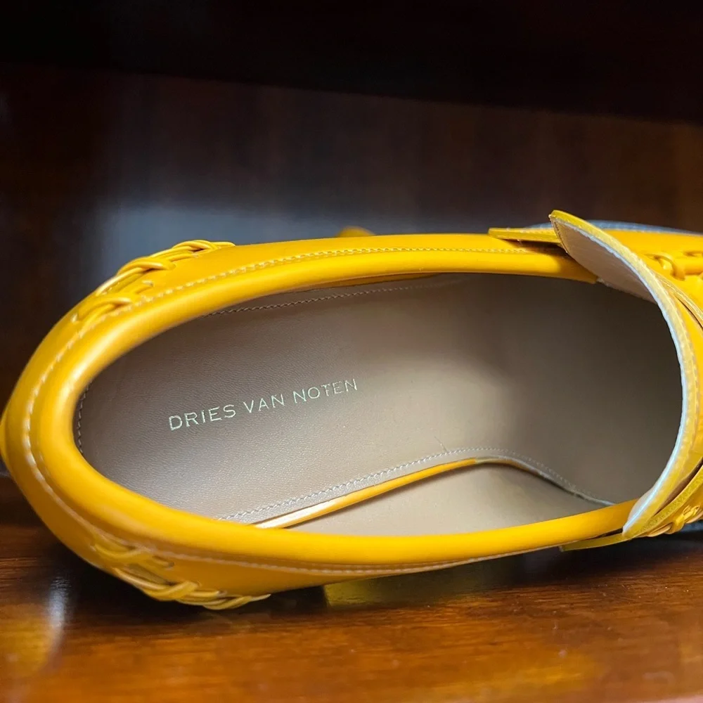 Dries Van Noten Orange Square Toe & Heel Penny Loafer Size 40 - Picture 5 of 17